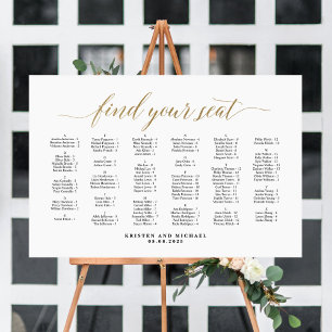 Alfabetische Vind Je Stoel Zitplaats Chart Poster
