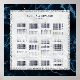 Alfabetische Volgorde Marmeren Trouw Stoelenkaart Poster