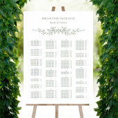 Alfabetische volgorde Sage Green Wedding Seating Poster