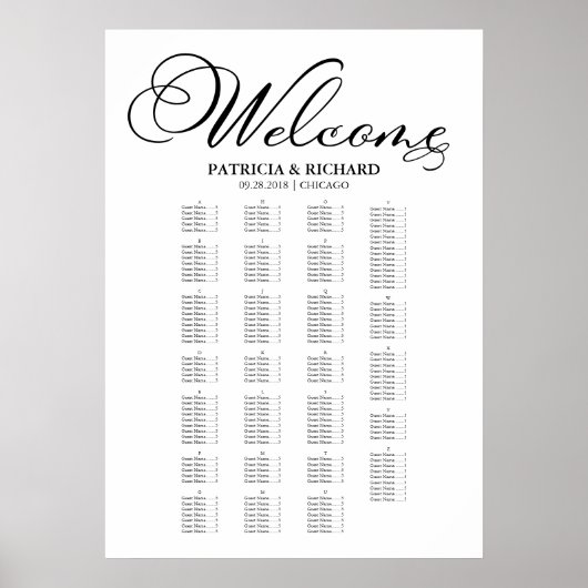 Alfabetische weduwenkaart Eenvoudige elegant Poster (Voorkant)