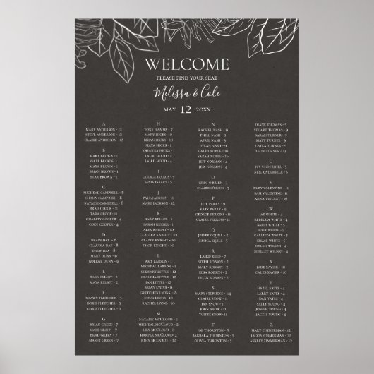 Alfabetische winterkalk poster (Voorkant)