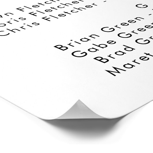 Alfabetische witte flora poster (Hoek)