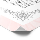 Alfabetische zilverlichte roze Rozen zitplaatsen Poster (Hoek)