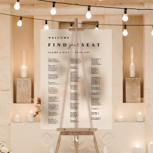 Alfabetische zitgrafiek Frosted Acryl teken Bord