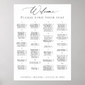 Alfabetische zitkaart voor 100 gasten poster (Voorkant)