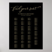 Alfabetische Zitkast Elegant Gold Black Poster (Voorkant)