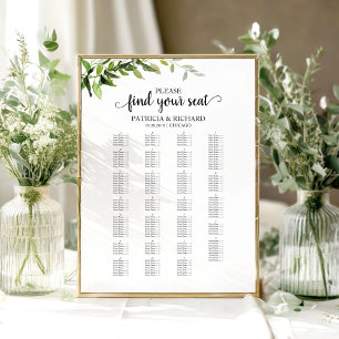 Alfabetische zitplaatsindeling Elegant groen Poster
