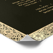 Alfabetische zwarte gouden Zitkaart Poster (Hoek)