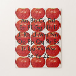 Alfabetkaart met appels legpuzzel