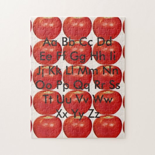 Alfabetkaart met appels legpuzzel (Verticaal)