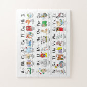 Alfabetletters met geïllustreerde dieren legpuzzel (Verticaal)