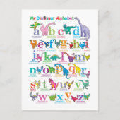 Alfabetlijst van dinosaurussen briefkaart (Voorkant)