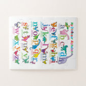 Alfabetlijst van dinosaurussen legpuzzel (Horizontaal)