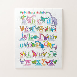 Alfabetlijst van dinosaurussen legpuzzel