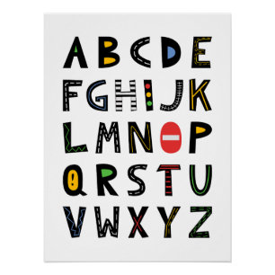 alfabetpatroon voor de bouw perfect poster