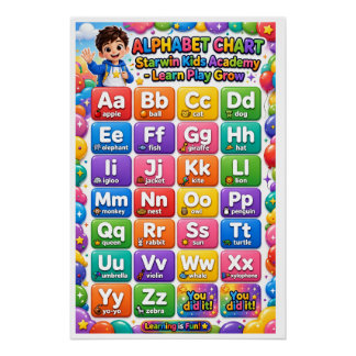 Alfabetposter - Starwin Kids Academy - Perfect Poster