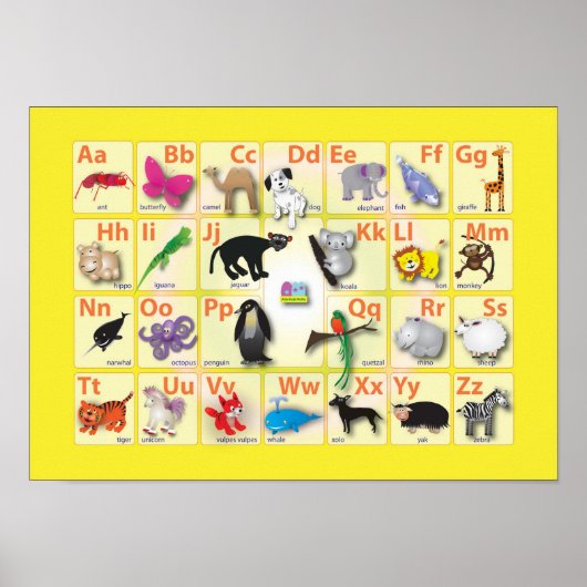 Alfabets: Mijn ABC met 26 dieren Poster (Voorkant)