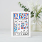 Alfabets of Art Nouveau Style, Mucha Briefkaart (Staand voorkant)