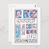Alfabets of Art Nouveau Style, Mucha Briefkaart (Voorkant / Achterkant)
