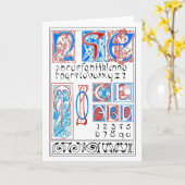 Alfabets of Art Nouveau Style, Mucha Kaart (Gele Bloem)