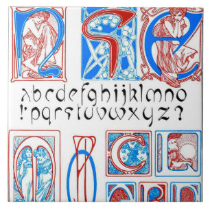 Alfabets of Art Nouveau Style, Mucha Tegeltje