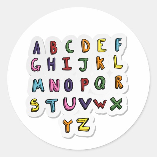 Alfabets Ronde Sticker (Voorkant)
