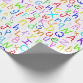 Alfabetsoep (op wit) cadeaupapier (Hoek)