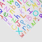 Alfabetsoep (op wit) tissuepapier (Detail)