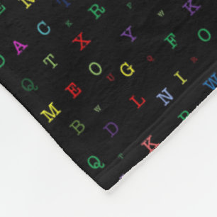Alfabetsoep Zwarte Patroon Dekbed Fleece Deken