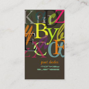 Alfabetten, de kaarten van het lerarenprofiel visitekaartje