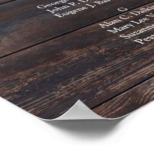 Alfabetycal rustige houtachtige zitrooster poster (Hoek)