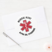 Alfagal-syndroom Medisch waarschuwingssymbool Ronde Sticker (Envelop)