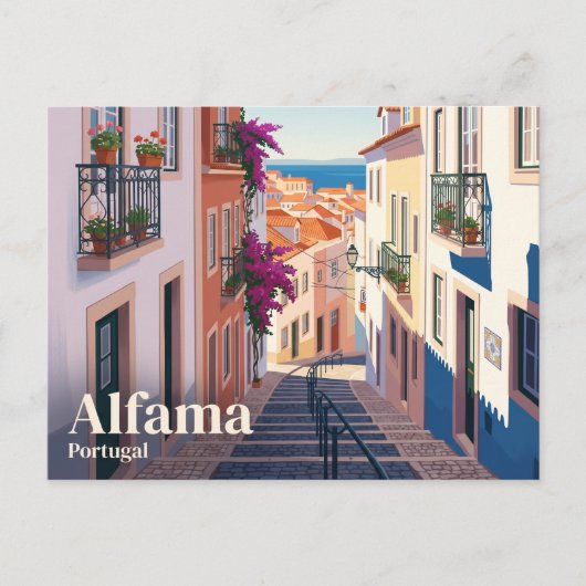 Alfama District Portugal Briefkaart (Voorkant)