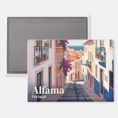 Alfama District Portugal Magneet (Voorkant / Achterkant)