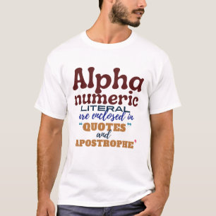 Alfanumerieke Letterlijke in Cobol Programming T-shirt