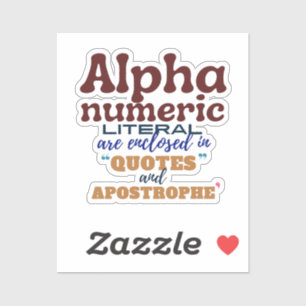 Alfanumerieke letterlijke waarde in Cobol-programm Sticker