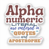 Alfanumerieke letterlijke waarde in Cobol-programm Sticker (Voorkant)