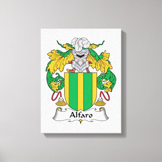 Alfaro Family Crest Canvas Afdruk (Voorkant)