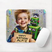 ALFIE ~ En zijn ROBOT ~ Mousepad Muismat (Met muis)