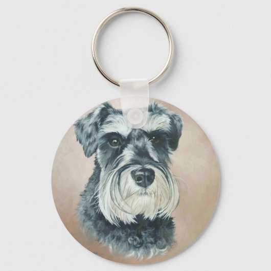 Alfie - miniatuur schnauzer sleutelhanger (Voorkant)
