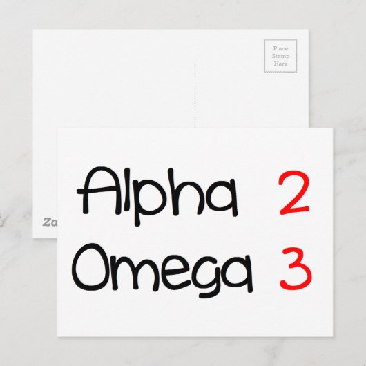 alfomega briefkaart (Voorkant / Achterkant)