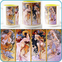 Alfons (Alphonse) Mucha's "Vier Seizoenen" Art -