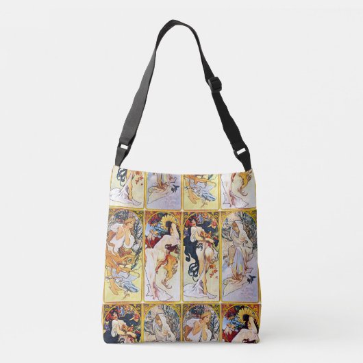 Alfons Mucha 1895 De vier seizoenen Crossbody Tas (Achterkant)