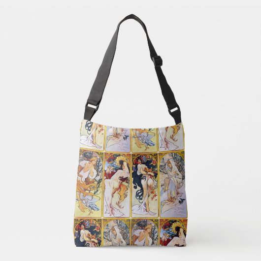 Alfons Mucha 1895 De vier seizoenen Crossbody Tas (Voorkant)