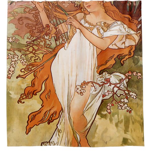 Alfons Mucha - 1896 - Spring Douchegordijn (Voorkant)