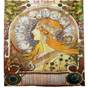 Alfons Mucha 1896 Zodiac Douchegordijn