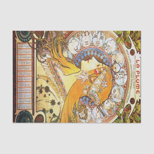 Alfons Mucha 1896 Zodiac Tissuepapier (Voorkant)
