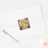 Alfons Mucha 1896 Zodiac Vierkante Sticker (Envelop)