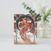 Alfons Mucha 1898 Dance Briefkaart (Staand voorkant)