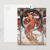 Alfons Mucha 1898 Dance Briefkaart (Voorkant / Achterkant)